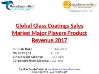 Global Glass Coatings Sales Market Major Players Product Revenue 2017.pptx