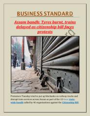 Assam bandh Tyres burnt, trains delayed as citizenship bill faces protests.pdf